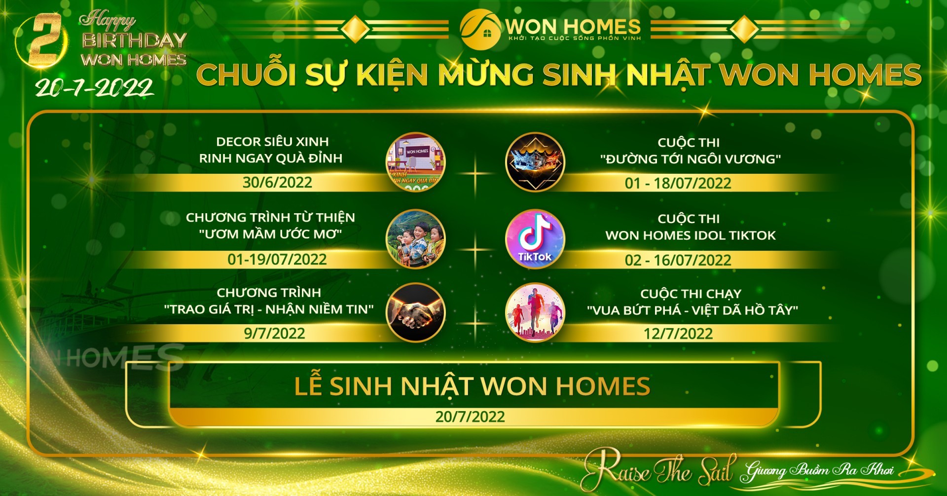 LỊCH TRÌNH CHUỖI SỰ KIỆN MỪNG SINH NHẬT WON HOMES