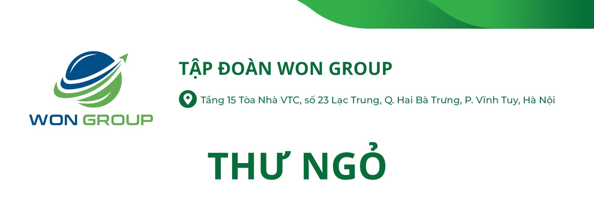 Thư ngỏ won homes